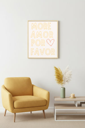 Doğal Ahşap Çerçeveli Retro Minimalist Tablo - Sarı Yazı Tasarım | huhu2367