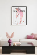 Doğal Ahşap Çerçeveli Vintage Tablo - Retro Pop Art Çift New Yorker | huhu2385