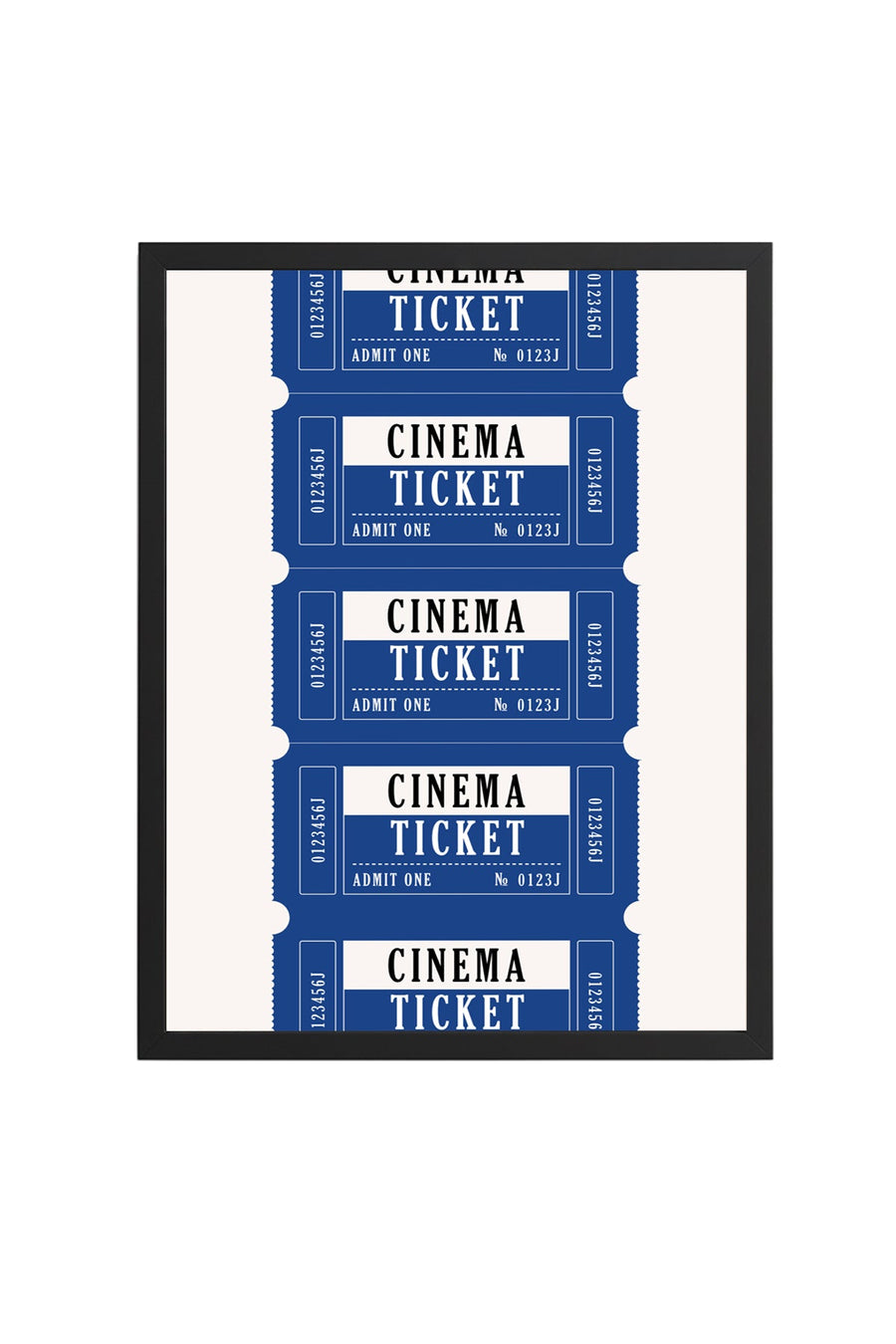 Doğal Ahşap Çerçeveli Retro Sinema Bileti Tablo - Film Temalı | huhu2394