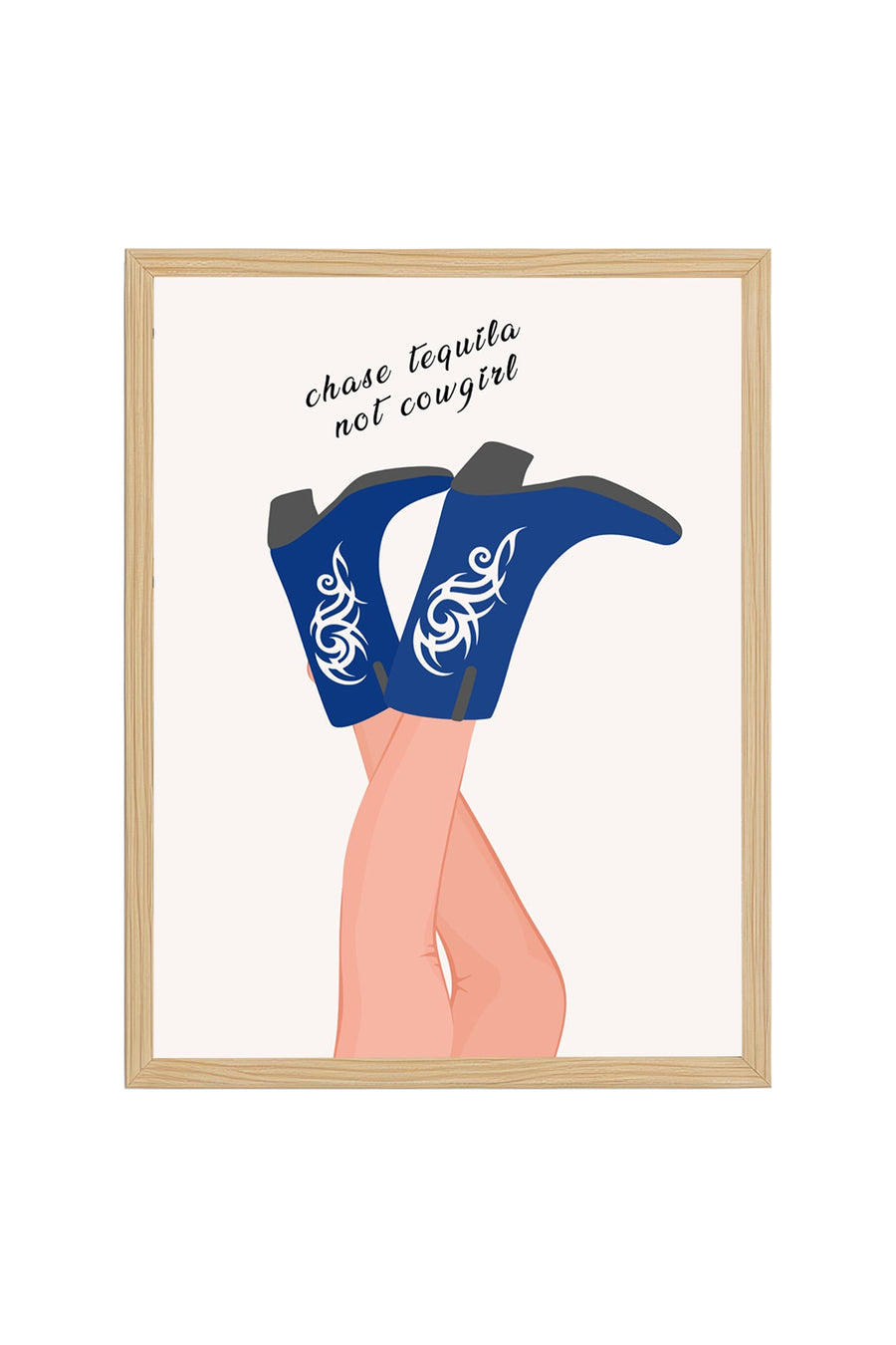 Doğal Ahşap Çerçeveli Retro Tablo - Tequila Slogan Temalı | huhu2395