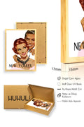 Doğal Ahşap Çerçeveli Retro Portre Tablo - New Yorker Vintage Sanat | huhu2405