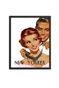 Doğal Ahşap Çerçeveli Retro Portre Tablo - New Yorker Vintage Sanat | huhu2405
