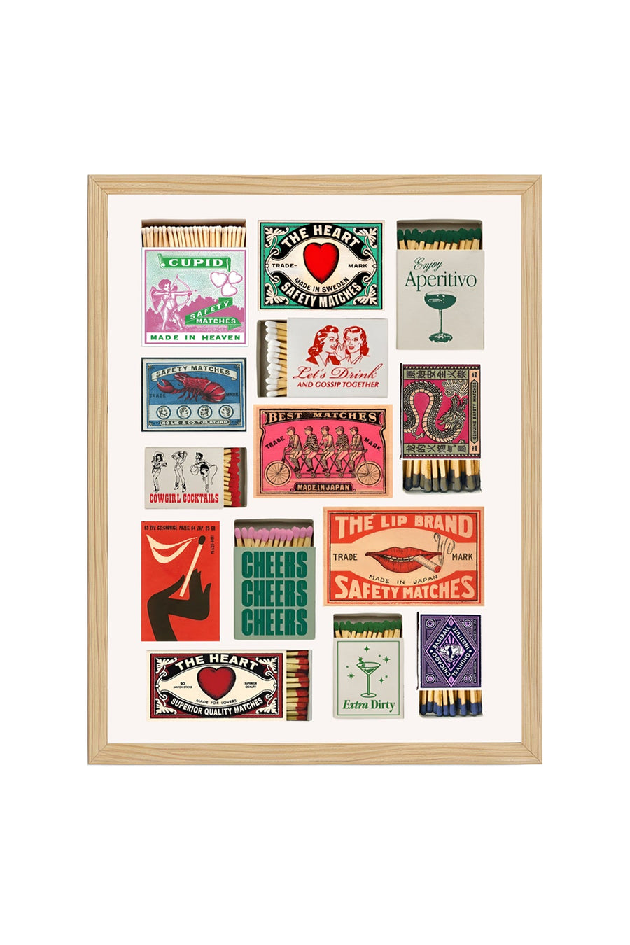 Doğal Ahşap Çerçeveli Retro Tablo - Vintage Parti Temalı | huhu2430