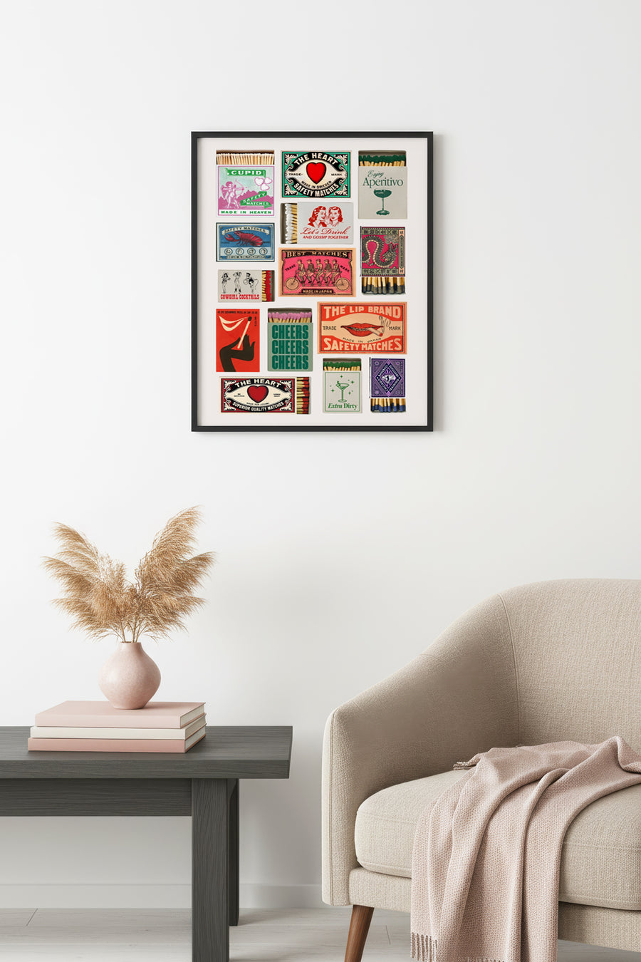 Doğal Ahşap Çerçeveli Retro Tablo - Vintage Parti Temalı | huhu2430