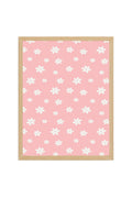 Doğal Ahşap Çerçeveli Retro Floral Çiçek Desenli Tablo - Pastel Tonlar | huhu2435