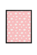 Doğal Ahşap Çerçeveli Retro Floral Çiçek Desenli Tablo - Pastel Tonlar | huhu2435