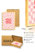 Doğal Ahşap Çerçeveli Retro Tarz Mama Needs Coffee Tablo - Pembe Desen | huhu2454