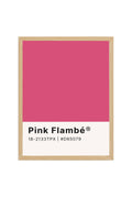 Doğal Ahşap Çerçeveli Retro Tablo - Minimal Pembe Dekoratif Tablo | huhu2456
