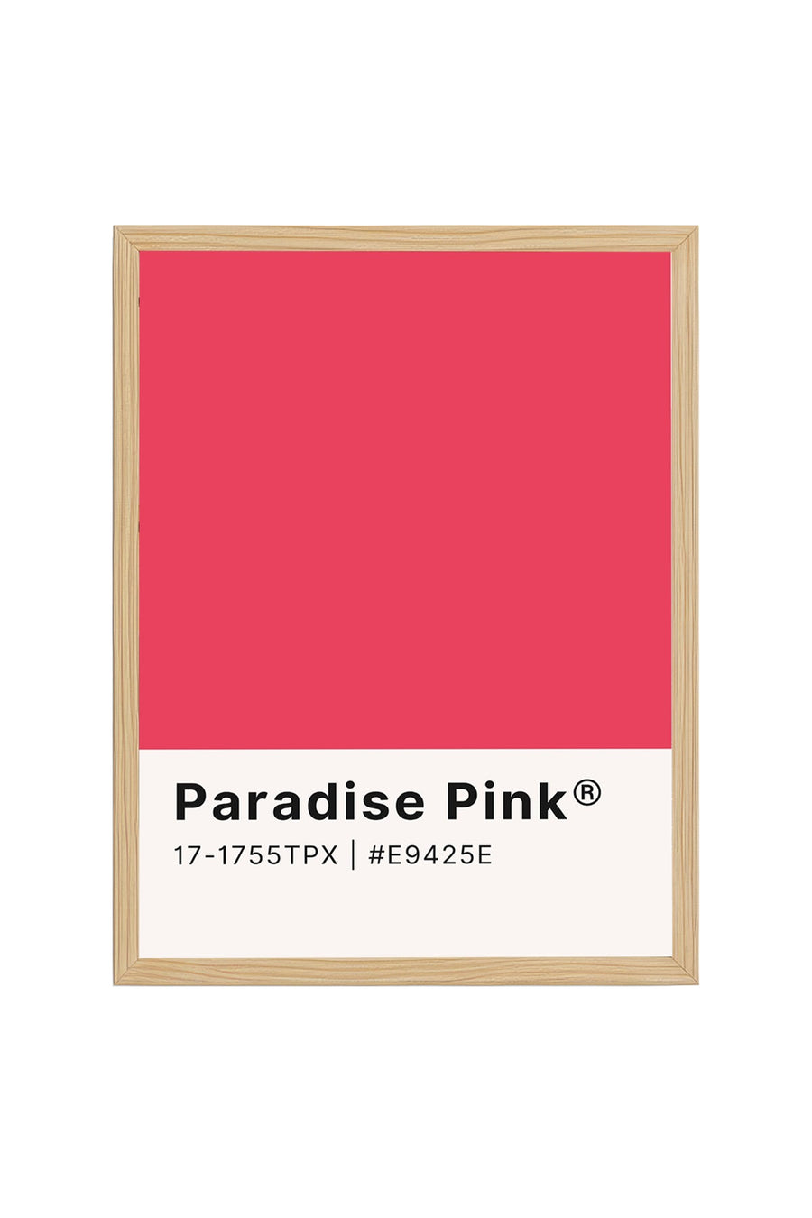 Doğal Ahşap Çerçeveli Retro Tablo - Pastel Pembe | huhu2465