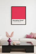 Doğal Ahşap Çerçeveli Retro Tablo - Pastel Pembe | huhu2465