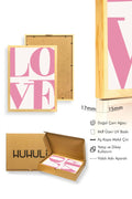 Doğal Ahşap Çerçeveli Retro Tablo - Love Yazısı Minimalist | huhu2487