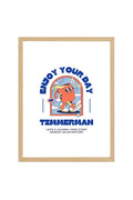 Doğal Ahşap Çerçeveli Retro Pop Art Tablo - Enjoy Your Day Motivasyon | huhu2503