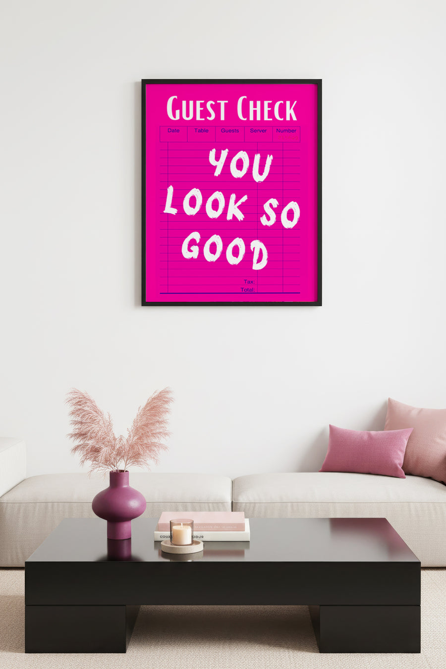 Doğal Ahşap Çerçeveli Retro Pop Art Tablo - You Look So Good Yazı | huhu2537
