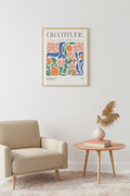 Doğal Ahşap Çerçeveli Retro Tablo - Pastel Botanik Çiçek Desenli | huhu2569