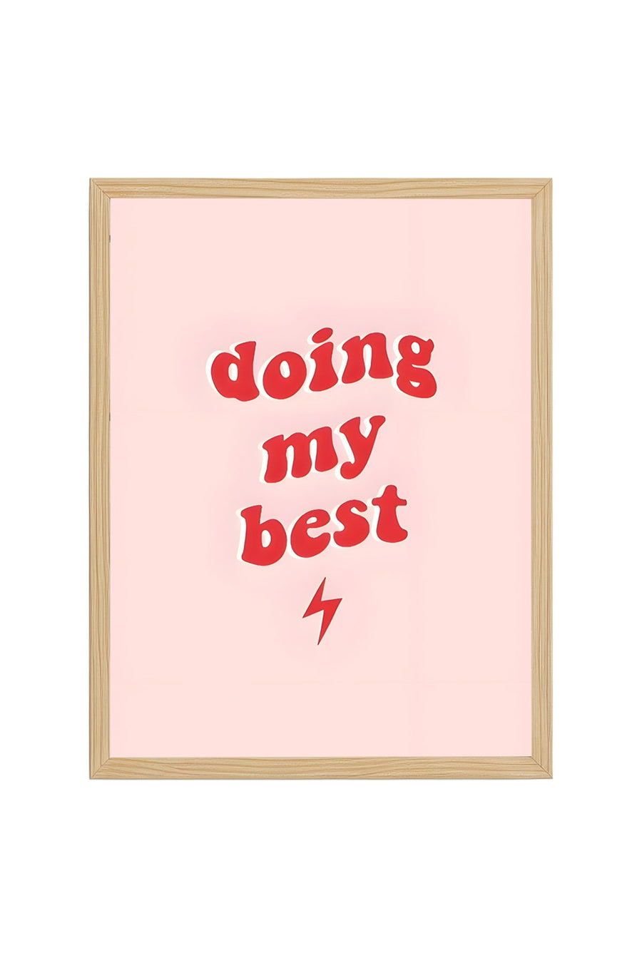 Doğal Ahşap Çerçeveli Retro Slogan Tablo - Doing My Best Motivasyonel | huhu2574