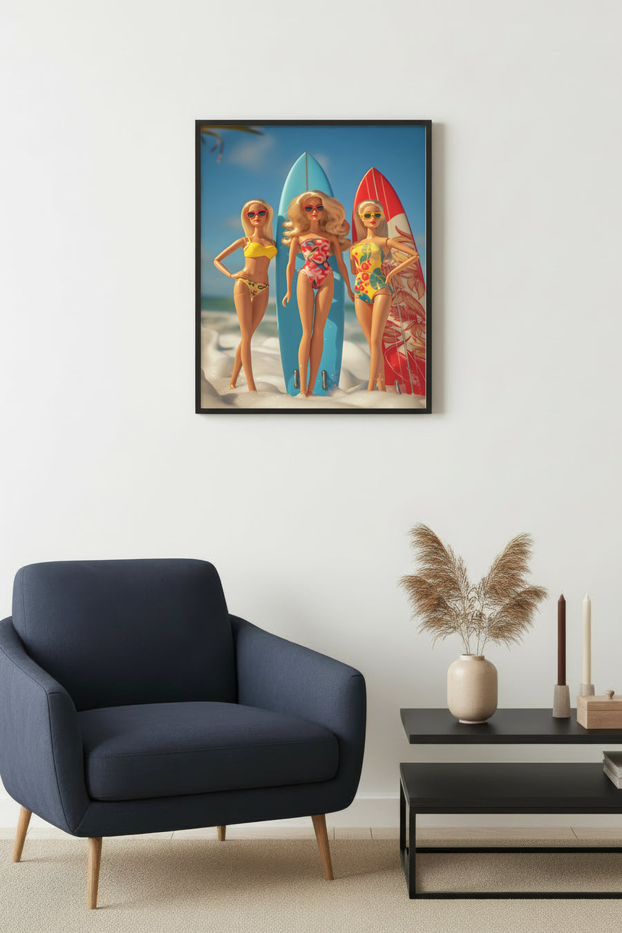 Doğal Ahşap Çerçeveli Retro Tablo - Vintage Dekor | huhu2580