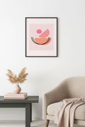Doğal Ahşap Çerçeveli Retro Tablo - Soyut Pastel Formlar | huhu2586