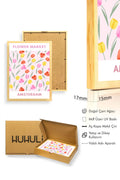 Doğal Ahşap Çerçeveli Pastel Bahar Çiçekli Tulip Tablo - Vintage Desen | huhu2610