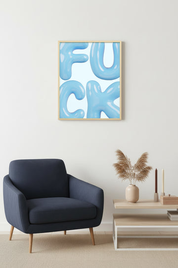 Doğal Ahşap Çerçeveli Retro Tablo - FUCK Yazılı Pop Art | huhu2624