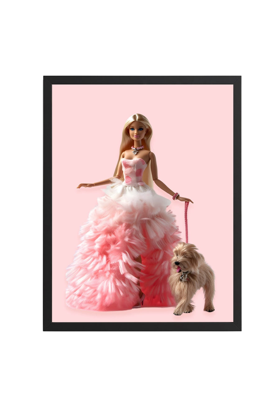 Doğal Ahşap Çerçeveli Retro Tablo - Pembe Vintage Stil | huhu2649