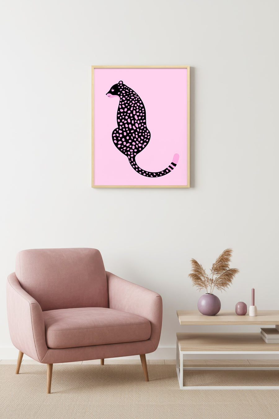 Doğal Ahşap Çerçeveli Retro Pop Art Skunk Tablo - Canlı Hayvanlar | huhu2651