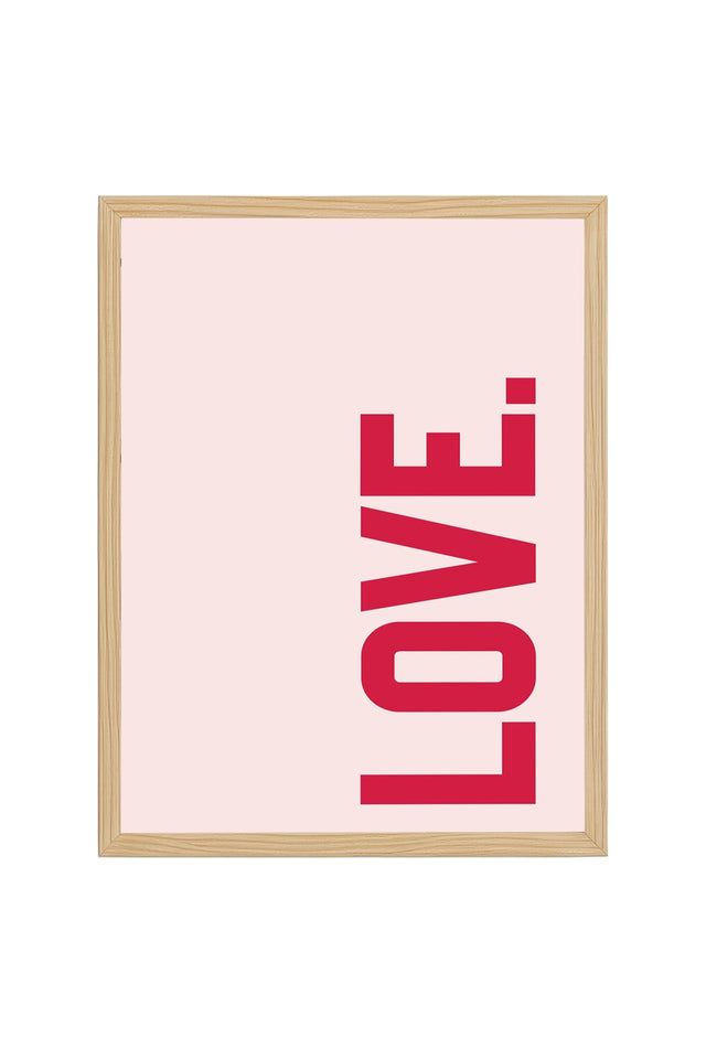 Doğal Ahşap Çerçeveli Retro Tablo - Love Pop Art | huhu2659