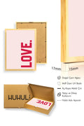Doğal Ahşap Çerçeveli Retro Tablo - Love Pop Art | huhu2659