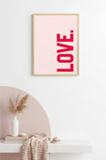 Doğal Ahşap Çerçeveli Retro Tablo - Love Pop Art | huhu2659