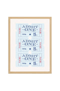 Doğal Ahşap Çerçeveli Retro Tablo - Admit One Vintage Stil | huhu2696