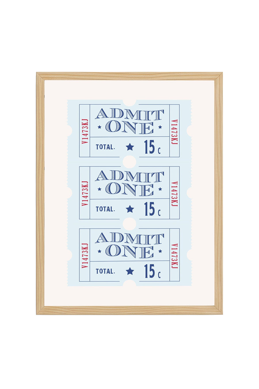 Doğal Ahşap Çerçeveli Retro Tablo - Admit One Vintage Stil | huhu2696
