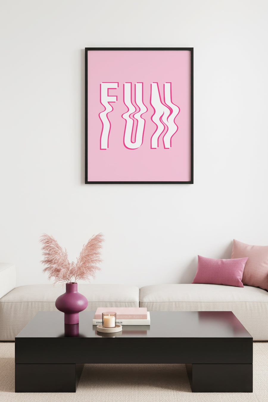 Doğal Ahşap Çerçeveli Retro Funky Tablo - Groovy Yazı Sanatı | huhu2710