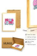 Doğal Ahşap Çerçeveli Pop Art Tablo - Focus On The Good Things Retro Desen | huhu2716