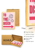 Doğal Ahşap Çerçeveli Retro Disco Tablo - Parti Temalı Dekorasyon | huhu2719