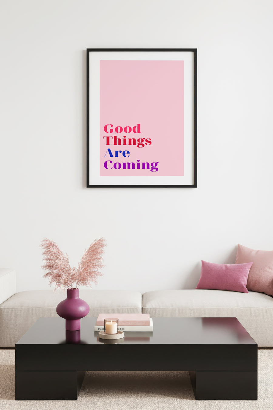 Doğal Ahşap Çerçeveli Retro Tablo - İyi Zamanlar Geliyor Sözlü Kanvas | huhu2720