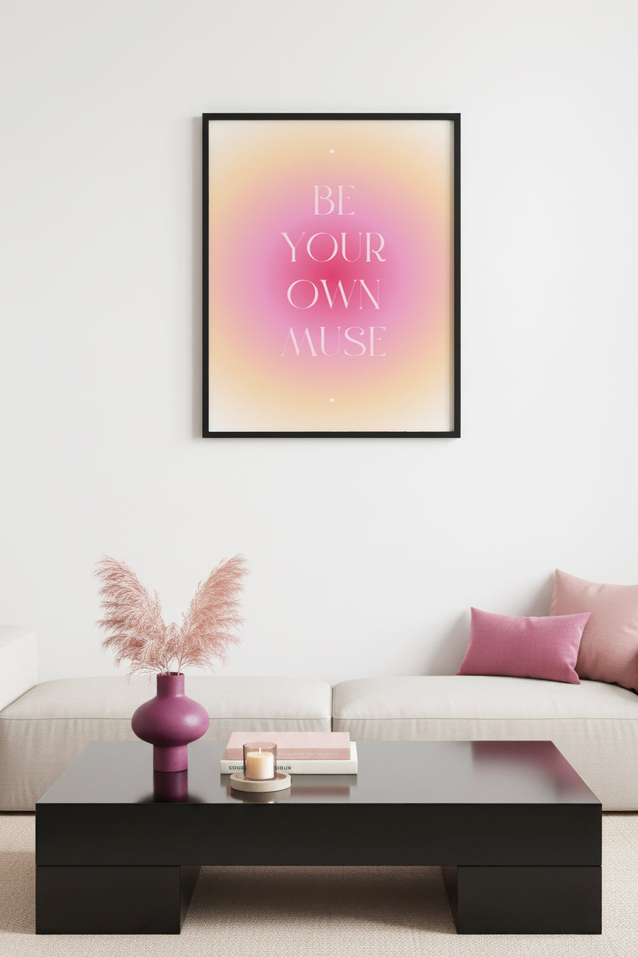 Doğal Ahşap Çerçeveli Minimalist Muse Yazılı Tablo - İlham Verici | huhu2733