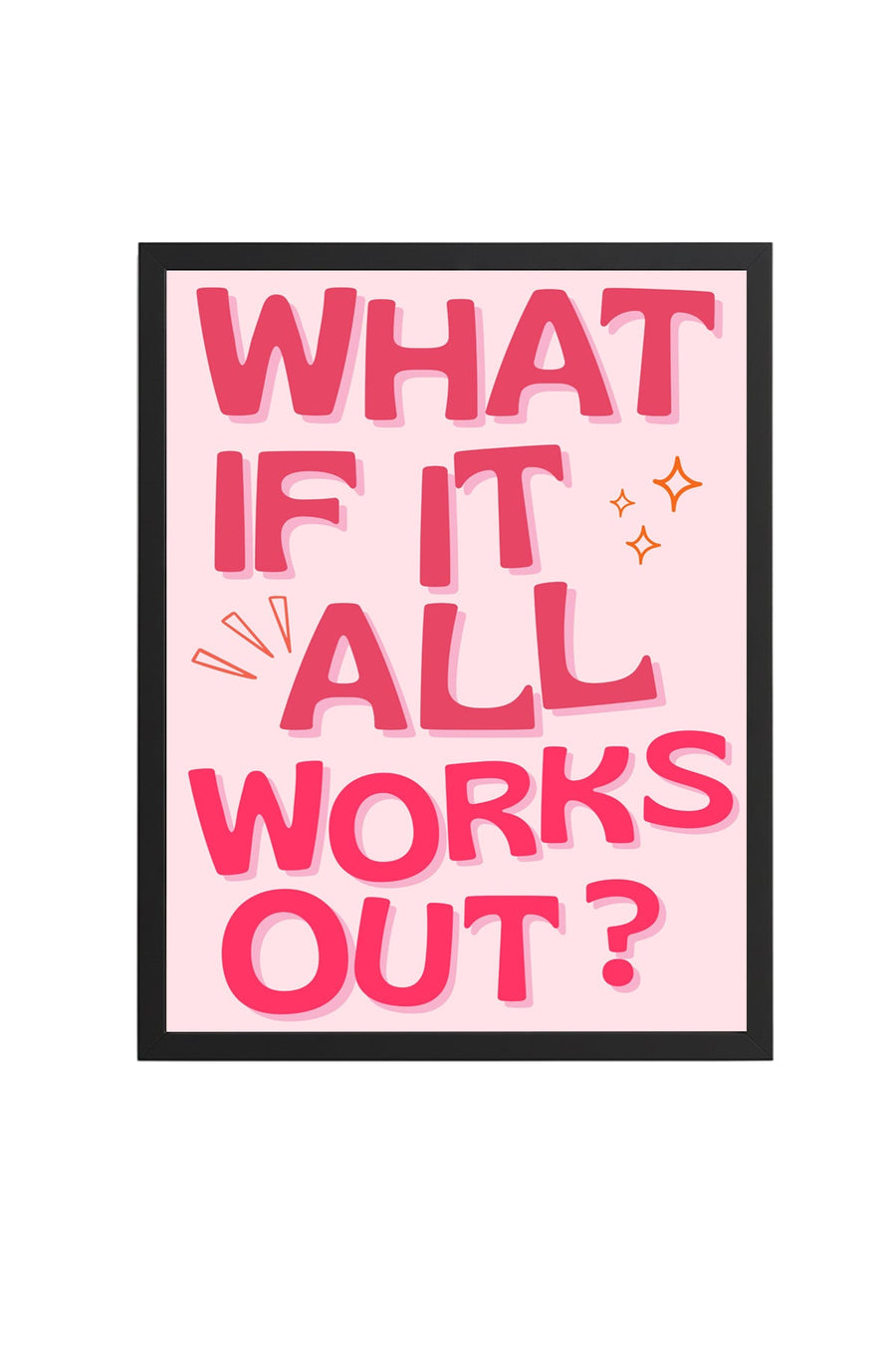 Doğal Ahşap Çerçeveli Retro Pop Art Tablo - What If It All Works Out? | huhu2736