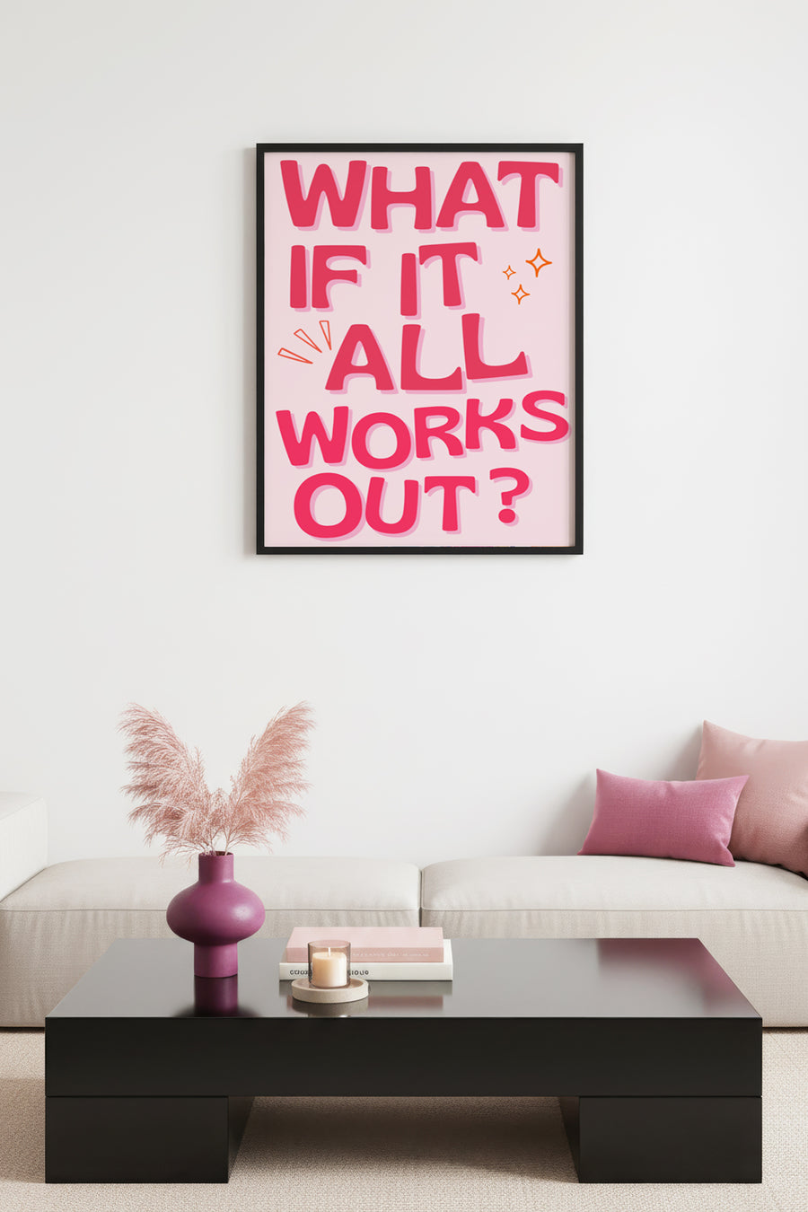 Doğal Ahşap Çerçeveli Retro Pop Art Tablo - What If It All Works Out? | huhu2736