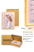 Doğal Ahşap Çerçeveli Retro Tablo - Vintage Çift Portre | huhu2771
