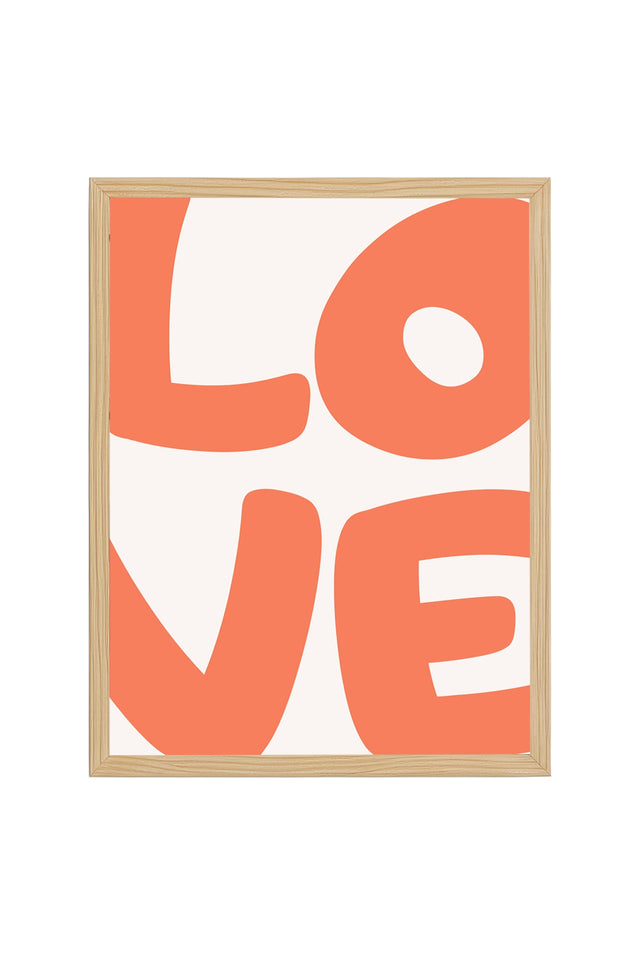 Doğal Ahşap Çerçeveli Love Yazılı Retro Tablo - Minimalist Dekorasyon | huhu2785