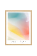 Doğal Ahşap Çerçeveli Retro Tablo - Self Love Pastel Tonlar | huhu2789