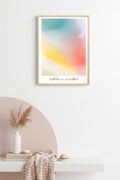 Doğal Ahşap Çerçeveli Retro Tablo - Self Love Pastel Tonlar | huhu2789