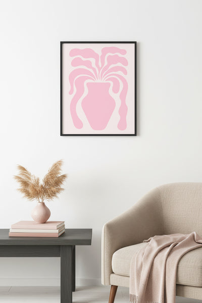 Doğal Ahşap Çerçeveli Boho Çiçek Tablo - Pastel Tonlar | huhu2790