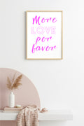 Doğal Ahşap Çerçeveli Retro Tablo - Pembe Script Yazı Sözü | huhu2794