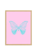 Doğal Ahşap Çerçeveli Kelebek Tablo - Retro Pastel Tonlar - Minimal Desen | huhu2800
