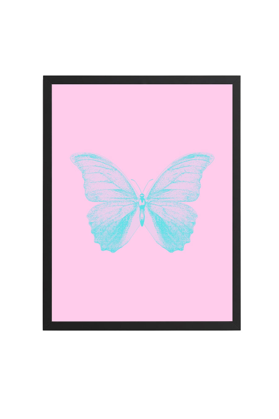 Doğal Ahşap Çerçeveli Kelebek Tablo - Retro Pastel Tonlar - Minimal Desen | huhu2800