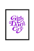 Doğal Ahşap Çerçeveli Retro Pop Art Tablo - Girls Don't Cry Mor | huhu2831