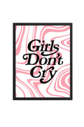 Doğal Ahşap Çerçeveli Retro Tablo - Girls Don't Cry Yazılı Pop Art | huhu2850