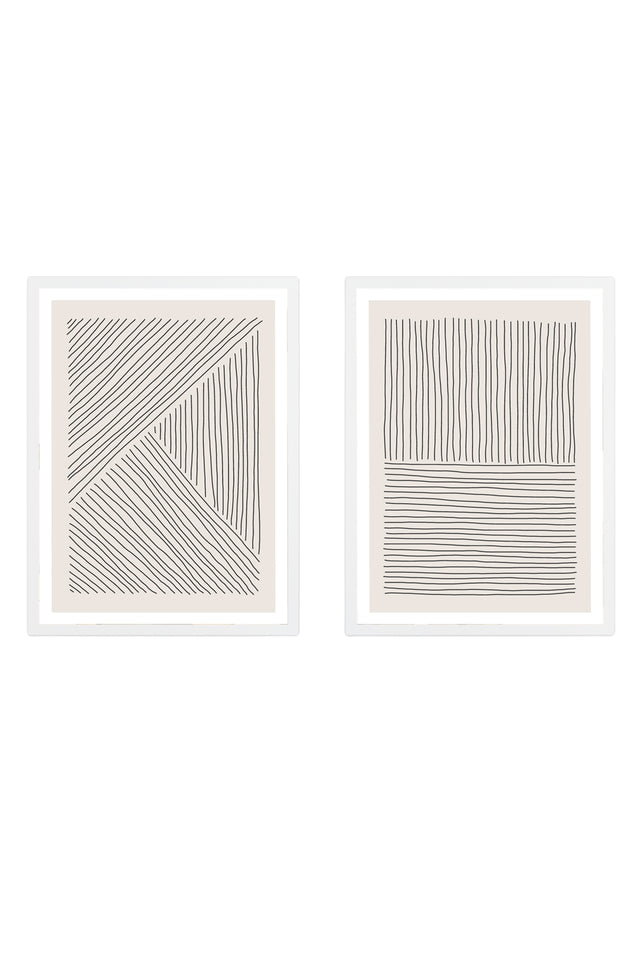 Modern Çizgili Tablo Seti - Minimalist 2’li Set | huhu2