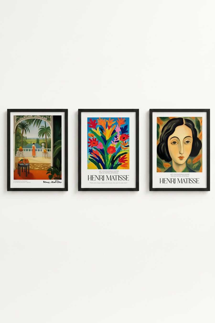 Ahşap Siyah Çerçeveli Henri Matisse Tablo Seti | Huhu537