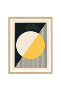 Ahşap Çerçeveli Soyut Geometrik Desenli Tablo | Huhu607